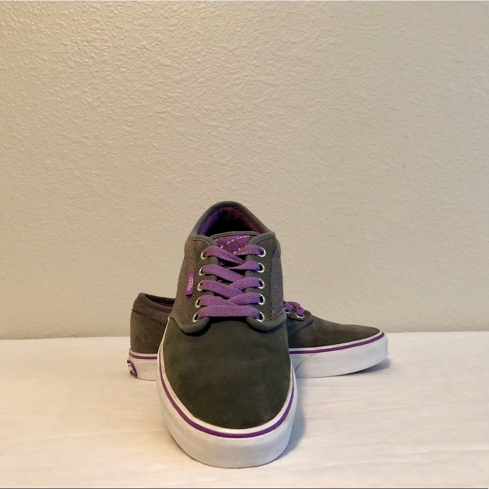 Gray Vans with Purple Laces